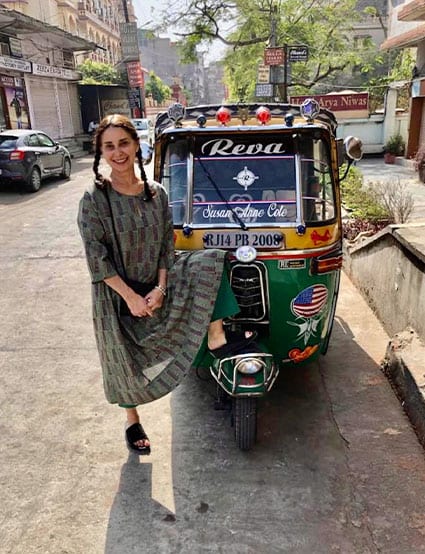 spiritual home india Angelique at rickshaw