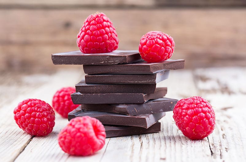 dark chocolate and raspberries to keep you energized