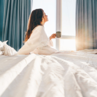 Peaceful morning routine happy