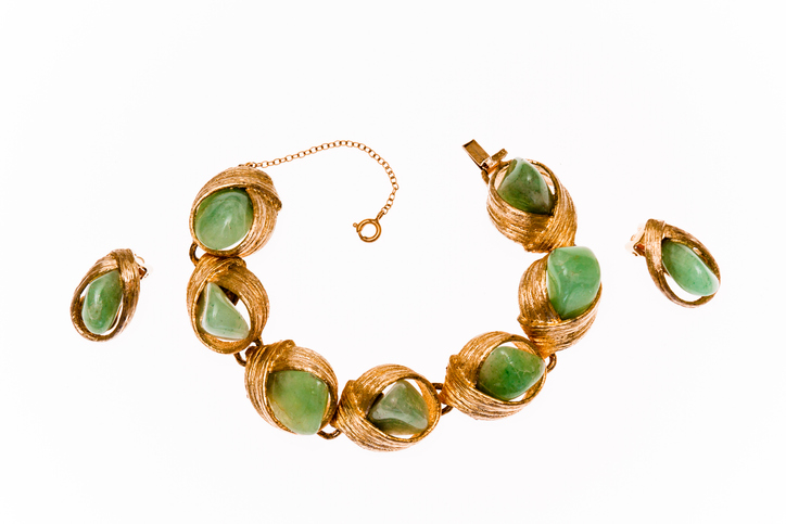Valuable gold and jade jewelry.